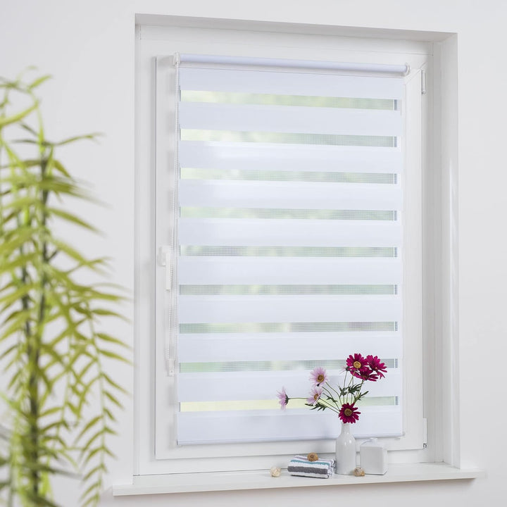 Liedeco® Duo Rollo Klemmfix - 80 x 160 cm/transparent lichtdurchlässig Blickdicht/stufenlos verstell