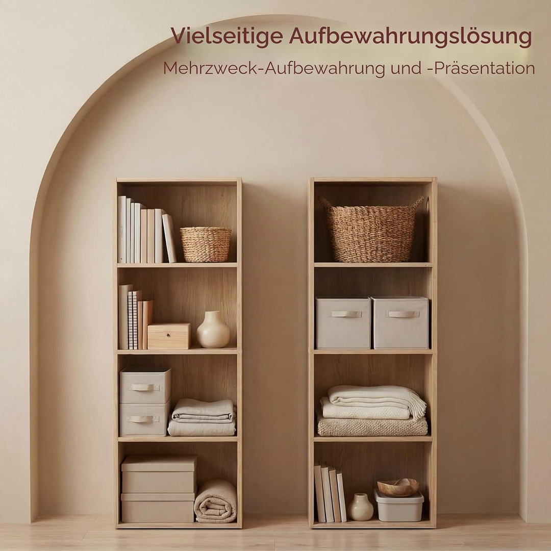 Vida Designs Oxford Bücherregal mit 4 Ebenen, würfelförmig, weiss, Holz-Regaleinheit für Büro, Wohnz