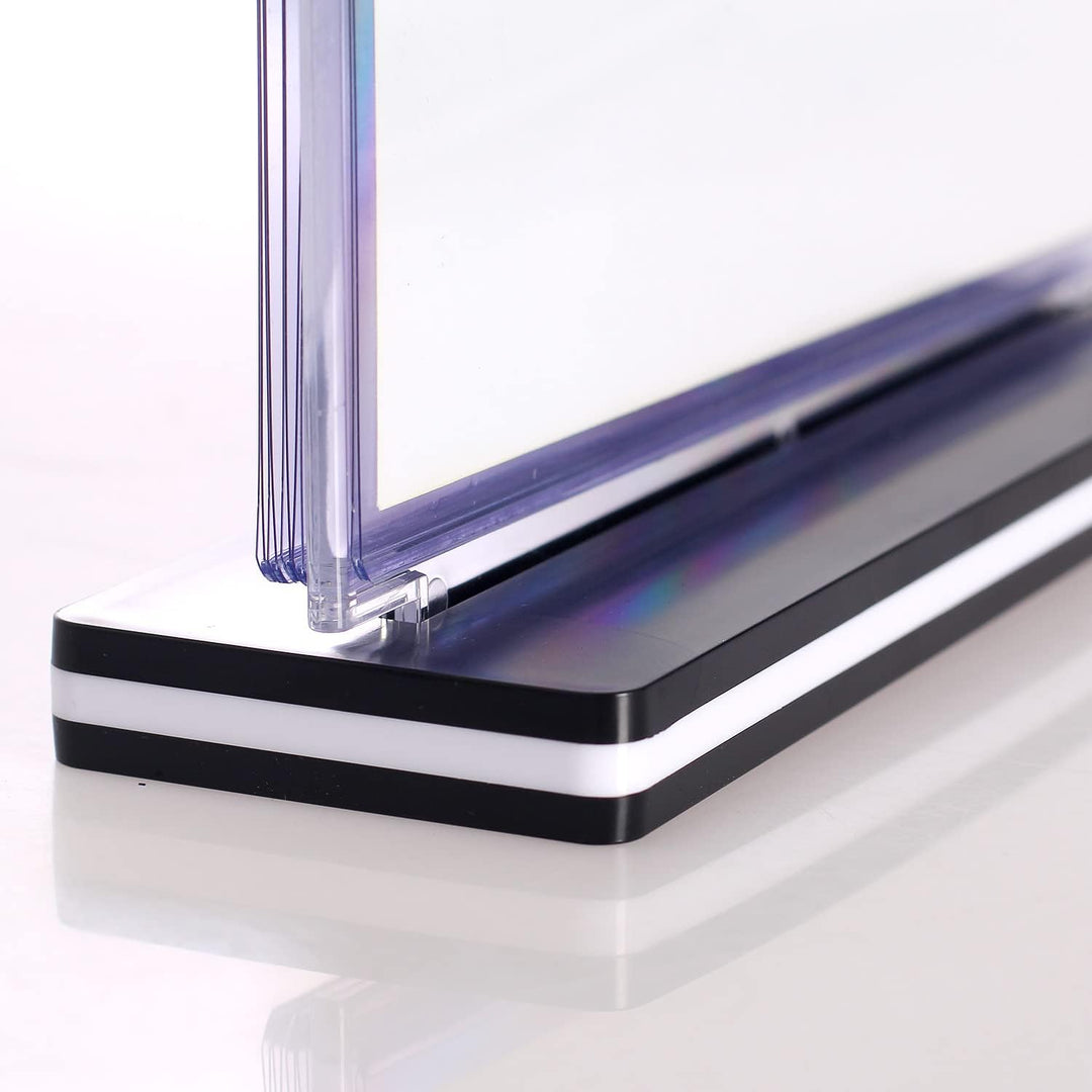 TUKA-i-AKUT 2er A4 Quer Tisch-Flipchart aus Acryl mit Basis, Beidseitig Präsentation Flipchart, Aufs