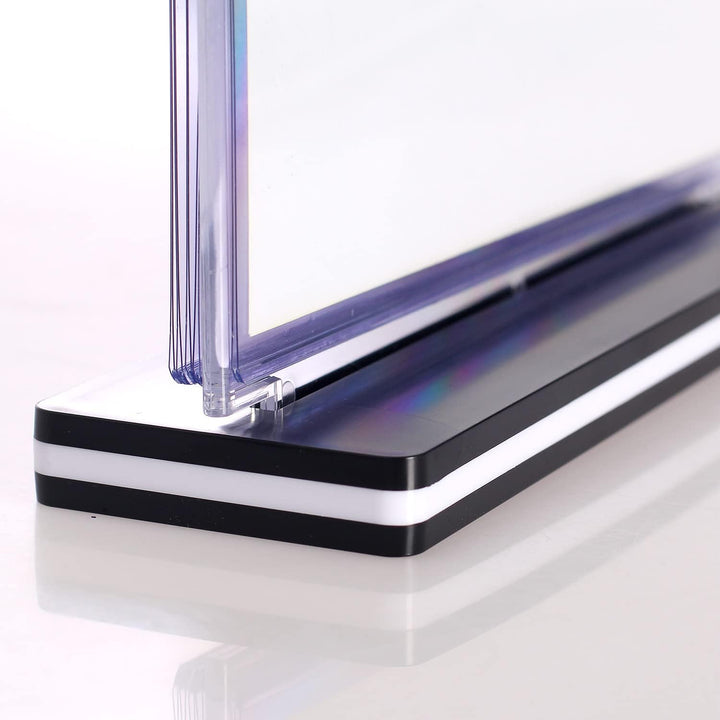 TUKA-i-AKUT 2er A4 Quer Tisch-Flipchart aus Acryl mit Basis, Beidseitig Präsentation Flipchart, Aufs