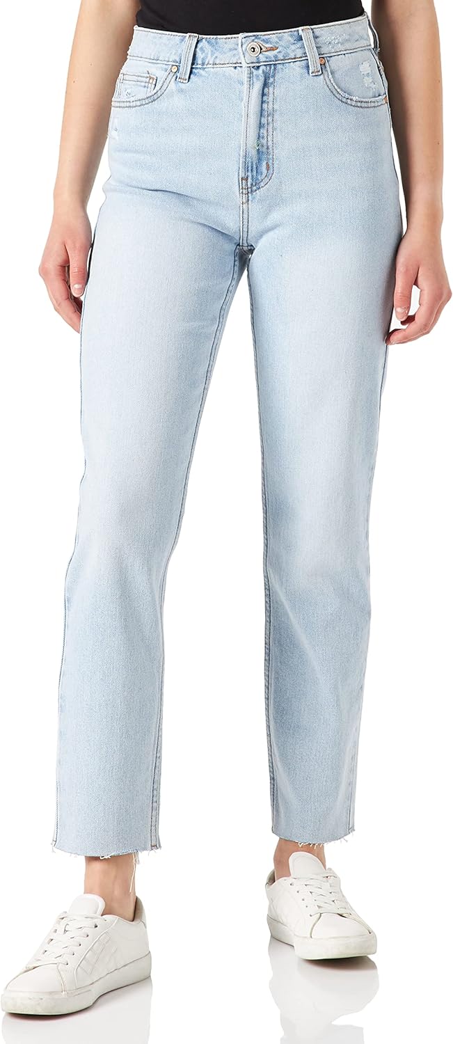 ONLY Female Straight-Fit ONLEMILY HW STR CR AK MAS440 NOOS 32W / 34L Light Blue Denim, 32W / 34L Lig
