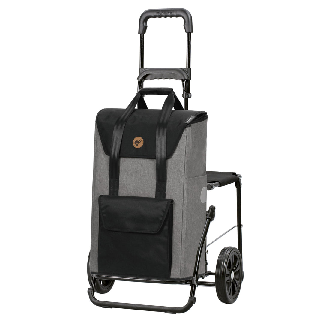 ANDERSEN Einkaufstrolley - Komfort Shopper Senta 2.0 grau | mit Sitz, klappbar, aus Stahl, bis 50 kg