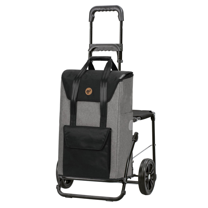 ANDERSEN Einkaufstrolley - Komfort Shopper Senta 2.0 grau | mit Sitz, klappbar, aus Stahl, bis 50 kg
