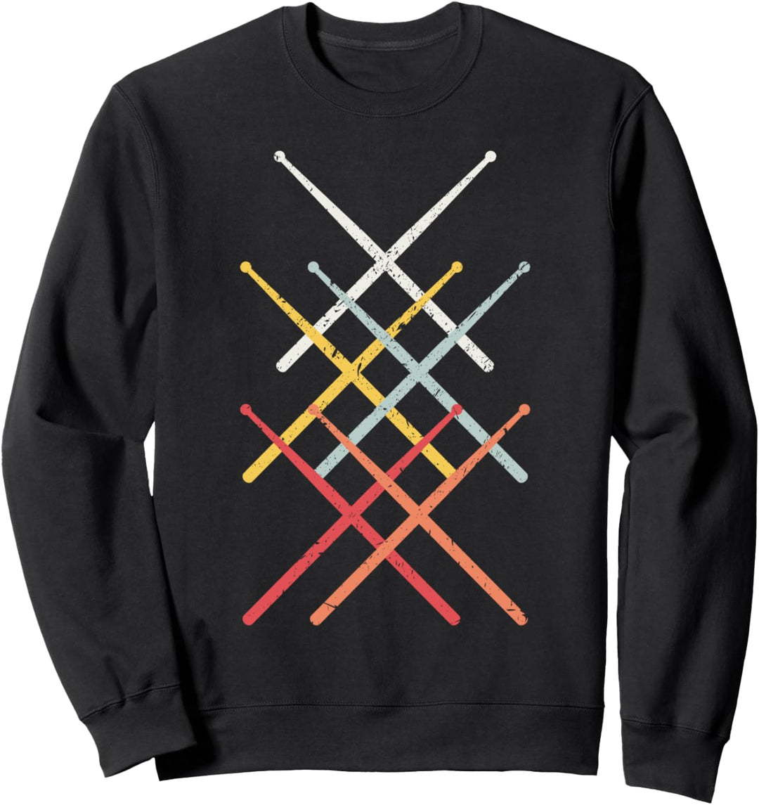 Drummer Vintage Retro Drumsticks Schlagzeug Geschenk Sweatshirt