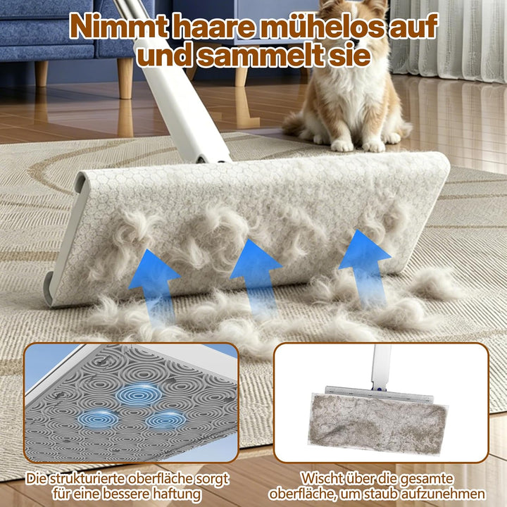 Wischmopp mit Druck-Klemm-System, 20 Mikrofasertücher