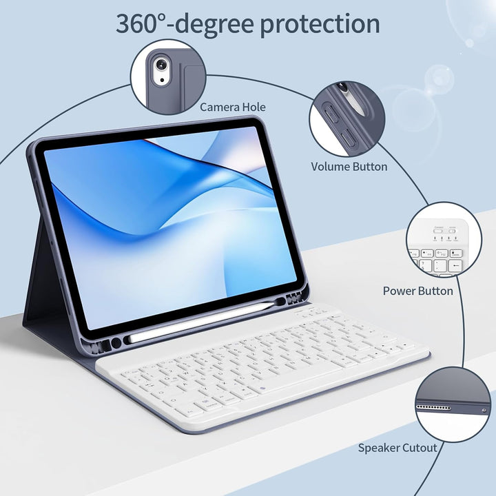 Hülle mit Tastatur für iPad Air 11 Zoll 2025 2024 (M3/M2), iPad Air 5 4 2022/2020 10,9 Zoll, Soft TP
