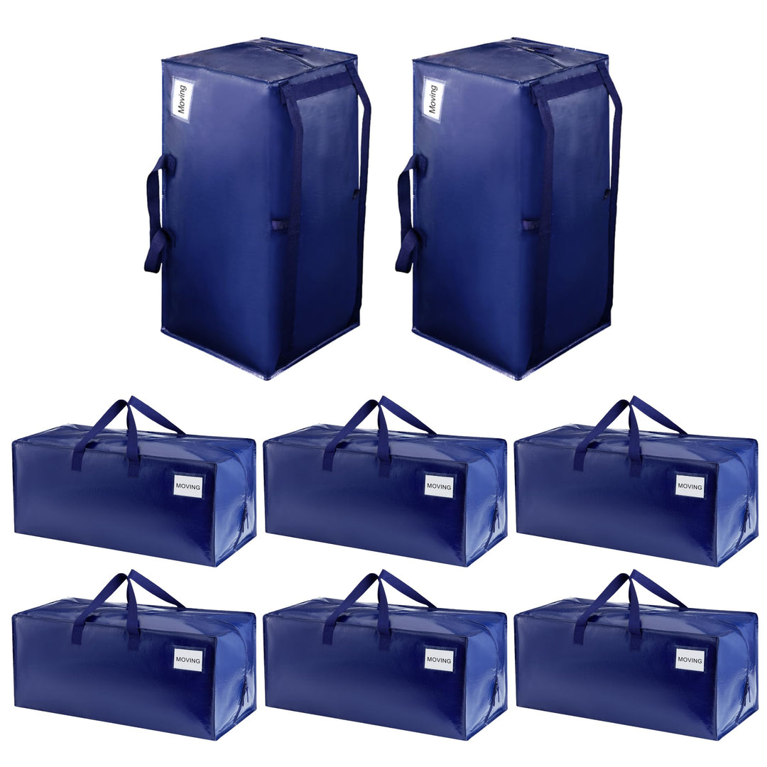 VENO 8-er Pack extra grosse Umzugstaschen mit Rucksackgurten, Umzugshelfer, starke Griffe und Reissv