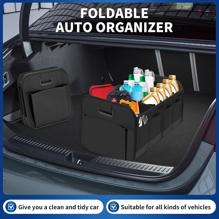 Faltbare Kofferraum Organizer-Box, Grosser wasserdichter Auto Organizer mit abnehmbaren Trennwänden