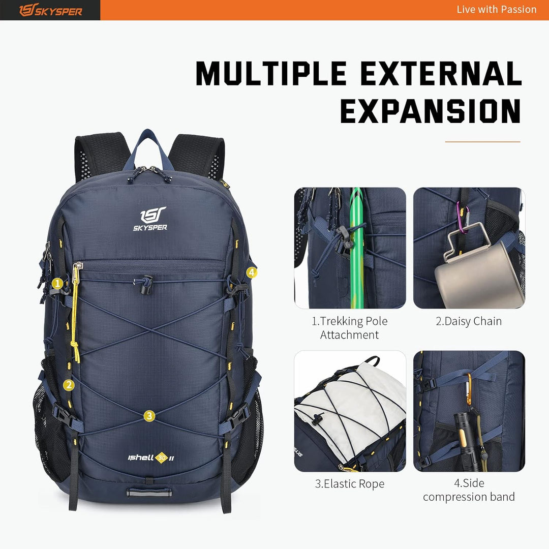 SKYSPER ISHELL 30 Faltbarer Rucksack 30L Ultra-leicht Tagesrucksack Verstaubar Daypack Wasserfest Wa