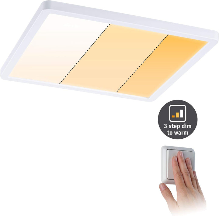 Paulmann 92994 LED Panel Einbauleuchte Areo VariFit IP44 3-Stufen-dimmbar 230x230mm eckig incl. 1x16