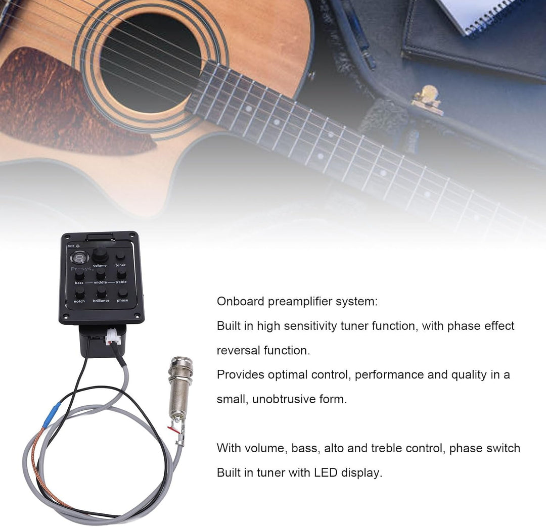Guitar Preamp EQ Equizer Guitar PreaMplifier in Hochsensitivität Tuner LED -Display Gitarrenvorverst