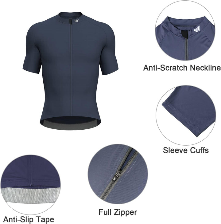Lo.gas Radtrikot Herren Kurzarm, Rennrad Trikot Durchgehender Reissverschluss mit 3 Taschen M Kurzar