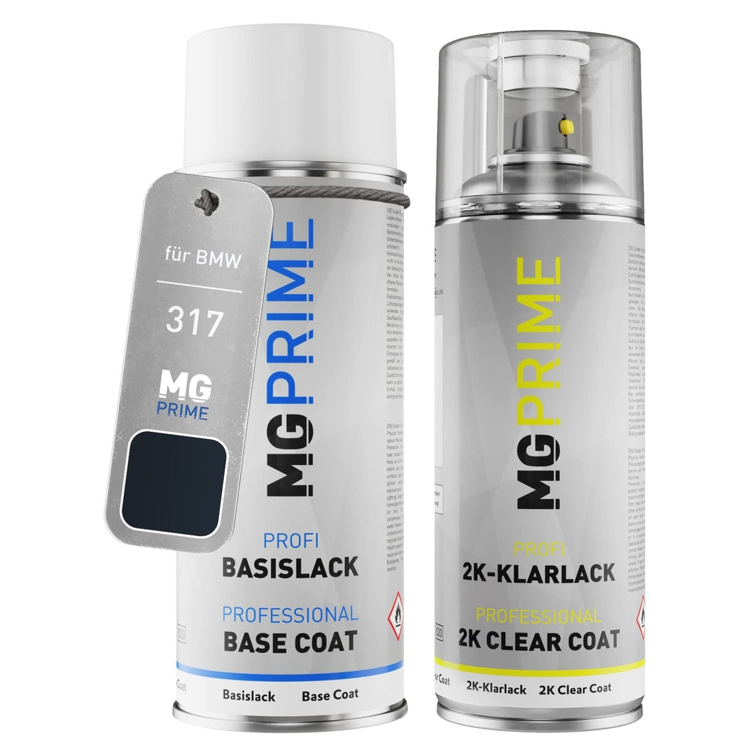 Autolack 2K Spraydosen Set für BMW 317 Orientblau Metallic/Orient Blue Metallic Basislack 2 Komponen