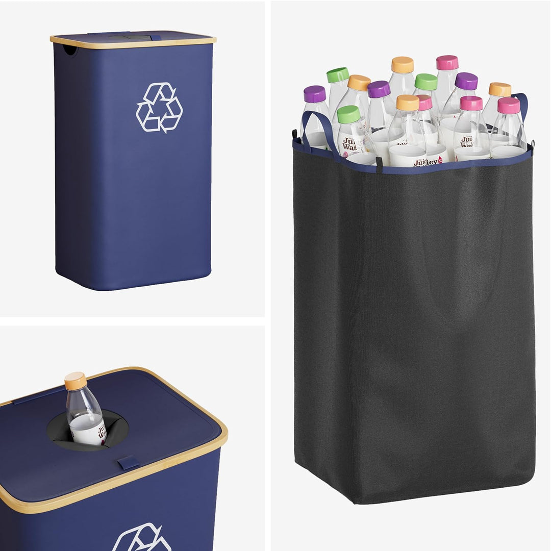 SpaceAid 100L Pfandflaschen Sammelbehälter, Pfandsammler Organizer mit Deckel und 2 wiederverwendbar