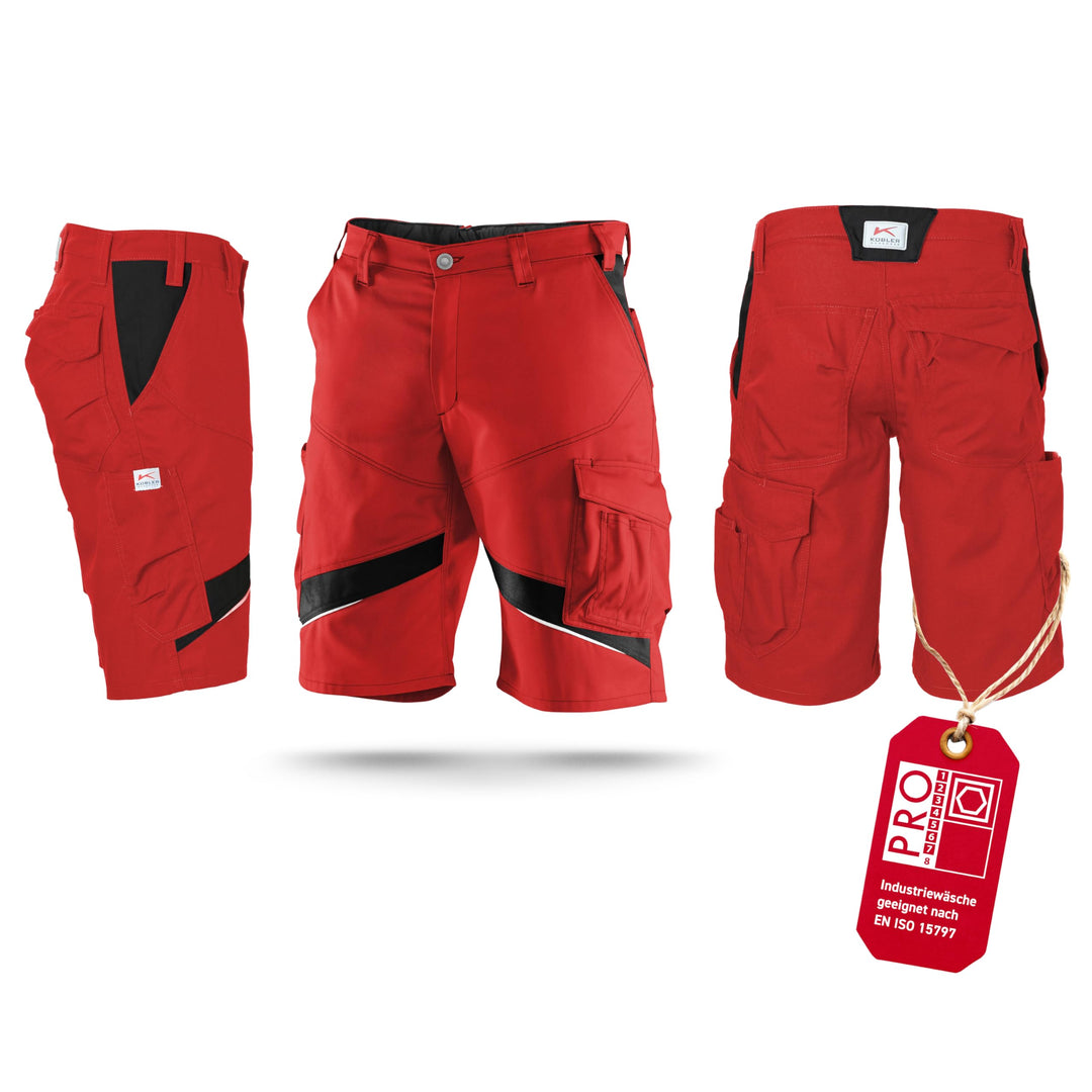 KÜBLER Workwear KÜBLER ACTIVIQ Arbeitsshorts rot, Grösse 46, Herren-Arbeitsshorts aus Mischgewebe, l