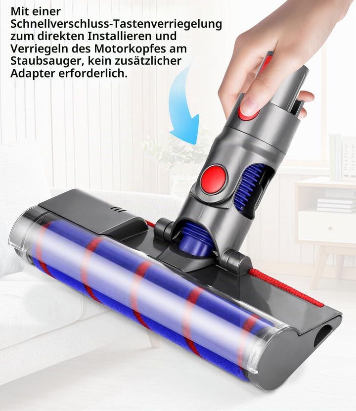 Elektrische Bürste kompatibel für Dyson V7, V8, V10, V11, V15, Zubehör Bodenbürste mit Direktantrieb