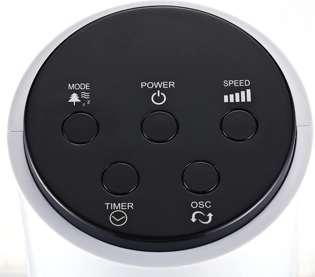 HOMCOM Turmventilator mit Fernbedienung, 96 cm Säulenventilator, 45 W Standventilator mit LED-Anzeig