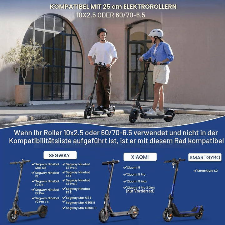 ANSENI 2 Vollreifen 10X2,5 Ersatzreifen,10 zoll e-scooter reifen für Segway Ninebot G30 Max,G30 /G30