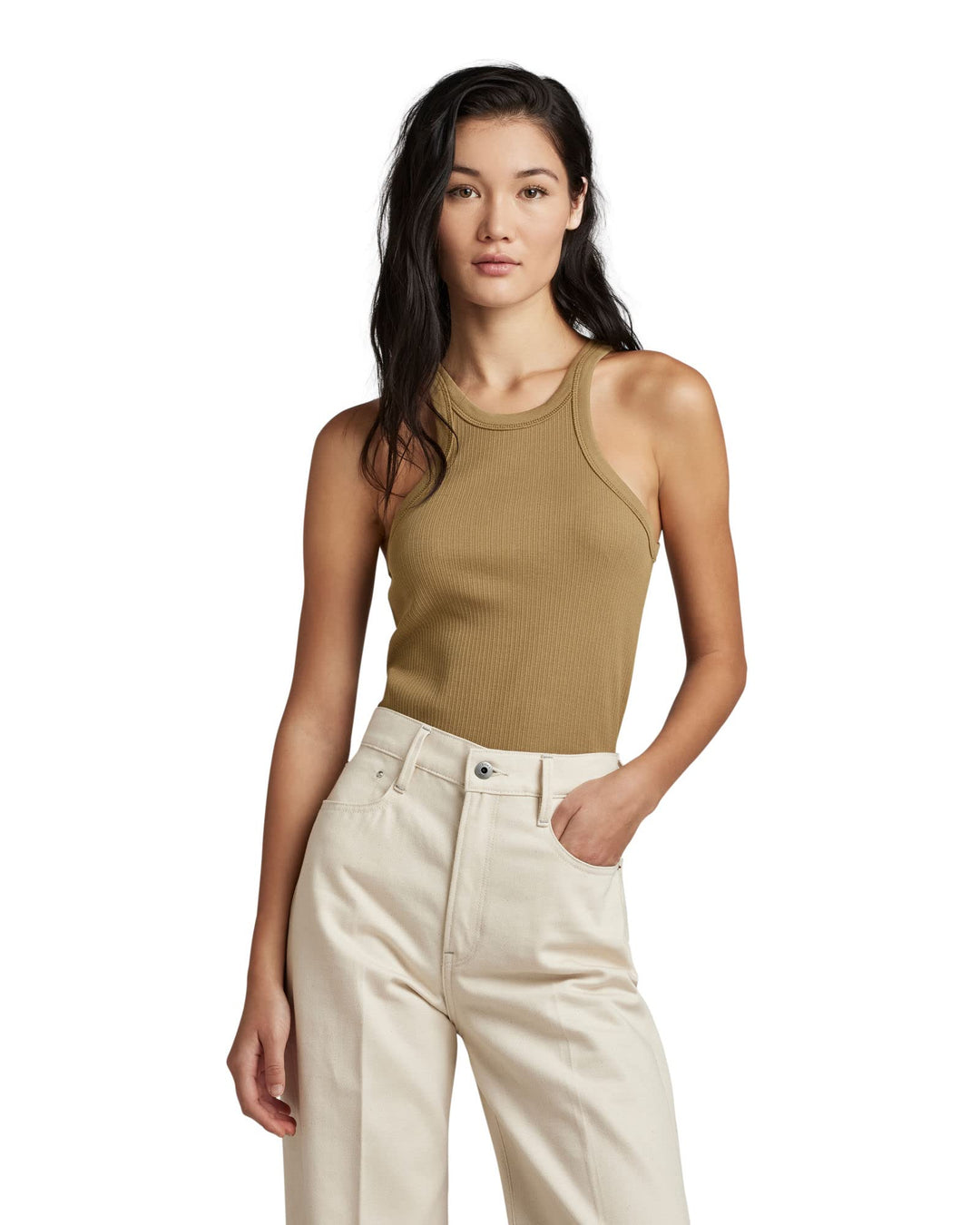 G-Star Damen Italian Army Ultra Slim Tank Top M Beige (Safari D22768-d289-b444), M Beige (Safari D22