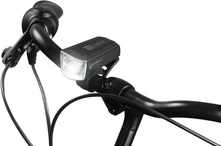 AXA Fahrradlicht Dwn 70 Lux – USB Aufladbar – 20 Stunden Leuchtdauer – Batterieanzeige – StVZO Zugel