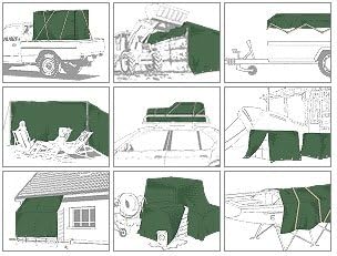 Anhänger- und Containernetz 2,75 x 3,50 m grün Typ 76275350, 2,75 x 3,50 m