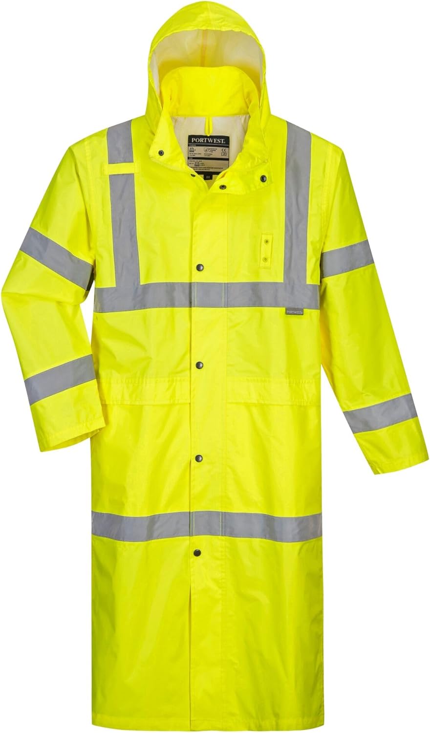 Portwest Warnschutzregenmantel Lang 122 cm, Grösse: L, Farbe: Gelb, H445YERL