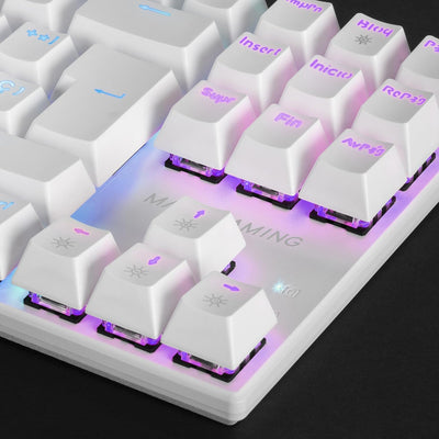 MARSGAMING MK80 Weiss, Mechanische Gaming Tastatur TKL FRGB, Antighosting, Switch Mechanischer Blau,