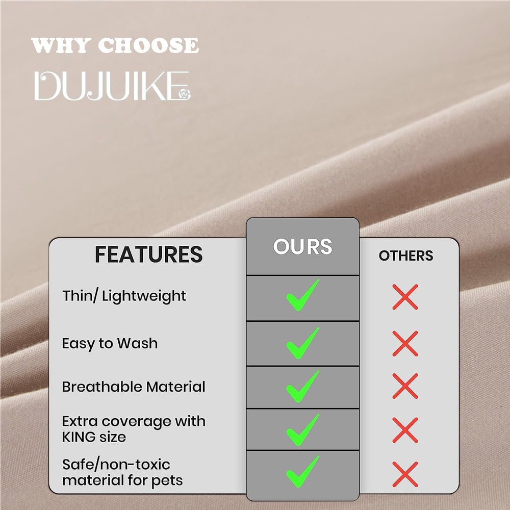 DUJUIKE 100% wasserdichte Schutzdecke oder Liner für Bett, Matratzenschoner für das Bett, Wiederverw
