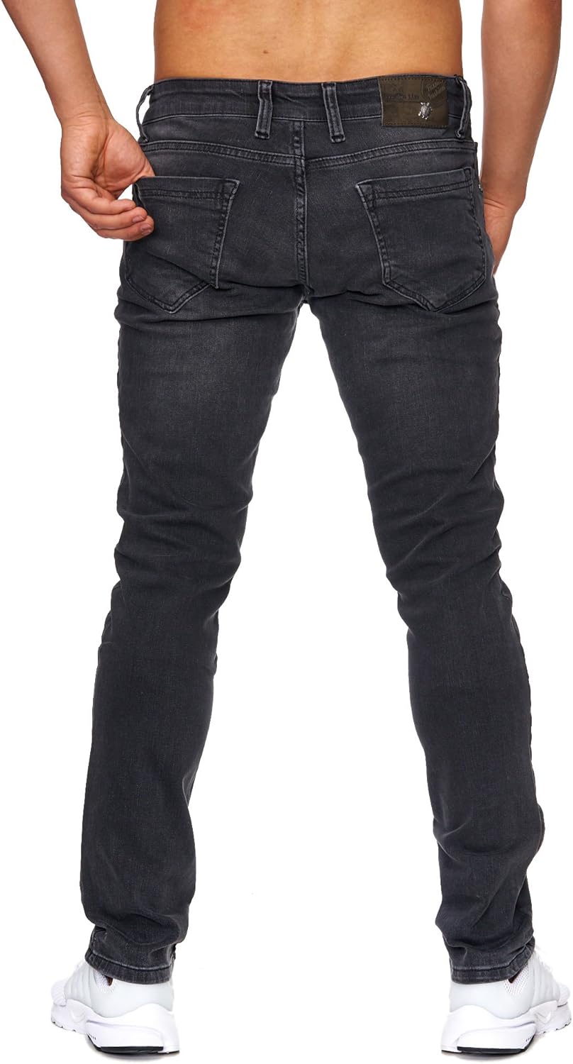 Tazzio Jeans Slim Fit Herren Jeanshose Stretch Designer Hose Denim 16533 42W / 30L Schwarz, 42W / 30