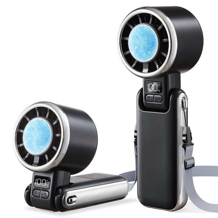 SWEETFULL Tragbarer Handventilator mit Eiskühlung,Turbo Ventilator, 5 Stufen, 4500mAh Mini Ventilato