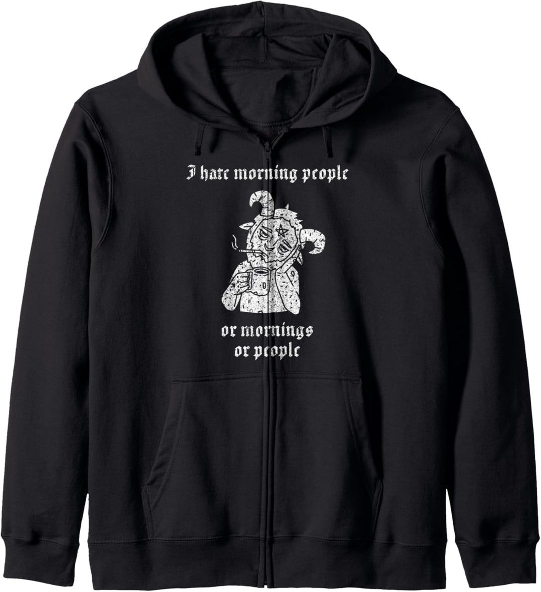 I Hate Morning People Gothic Baphomet Satan Occult Witch Kapuzenjacke