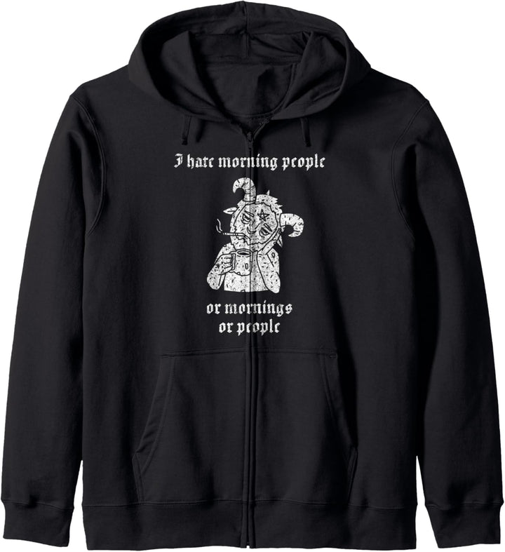 I Hate Morning People Gothic Baphomet Satan Occult Witch Kapuzenjacke