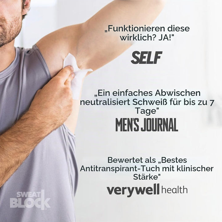 SWEATBLOCK Antiperspirant (2 Box) Ärtztliche Stärke Hypoerdose Antiperspirant - Empfohlen um übermäs