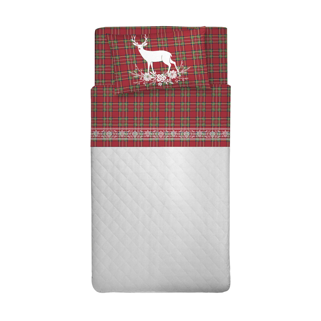 PENSIERI DELICATI Bettwäsche Set Einzelbett 100% Baumwolle, Einzelbett 90x200 Inklusive Bodenblech,