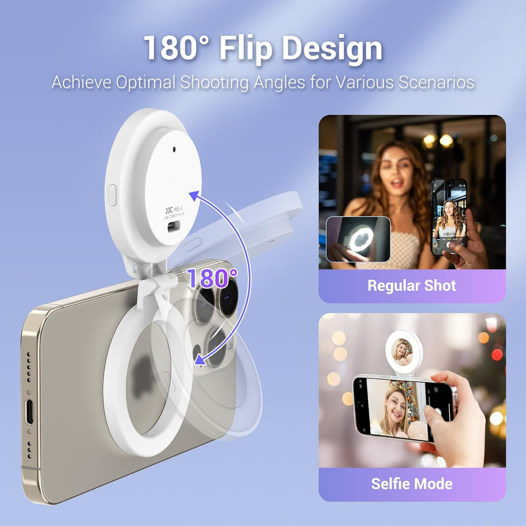 Magnetisches Handy-Selfie-Licht, Schwarz, Schwarz