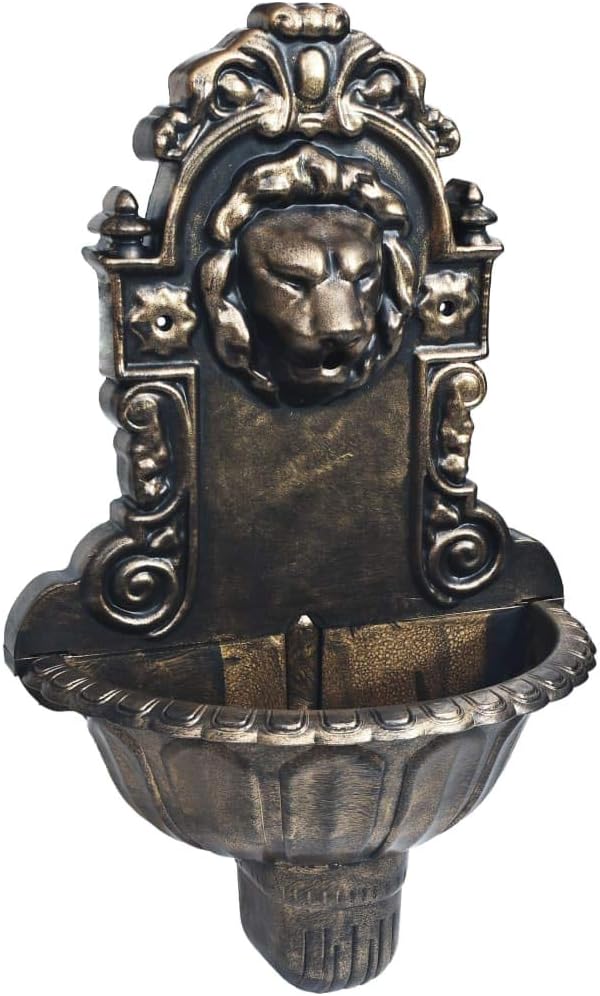 vidaXL Wandbrunnen mit Wasserpumpe Löwenkopf Design Zimmerbrunnen Wasserspiel Dekobrunnen Springbrun