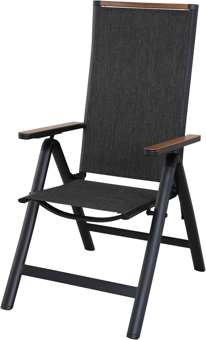 Grand patio Gartenstuhl aus Aluminium, Essstühle aus Armlehnen, Klappsessel, Textilene Wetterfest, 6