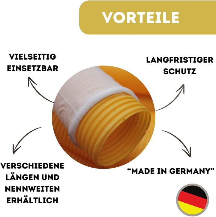 10m Drainagerohr DN65 gelb gelocht und 10m Filterschlauch F65