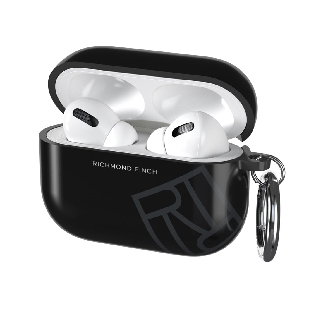 Richmond & Finch Kompatibel mit AirPods Pro Hülle, Schwarz Schutzhülle Kompatibles Kabelloses Blueto
