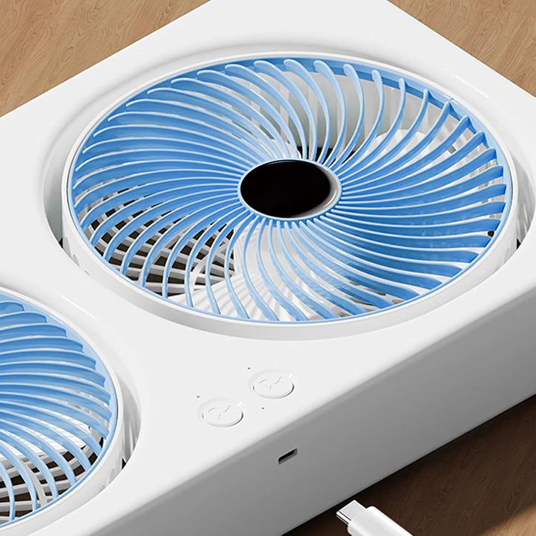 Schreibtischventilator,Luftkühler Mit Doppelkopf-Design & Tragbar - USB-Aufladbarer Leiser Ventilato