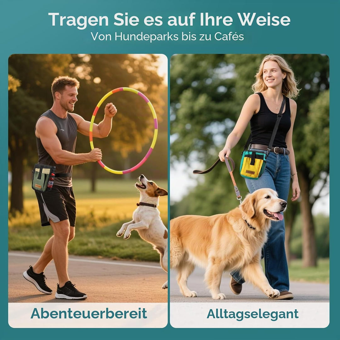 Leckerli-Beutel Leckerlitasche für Hunde zum umhängen, Gassi Tasche Bauchtasche Hundetraining wasser