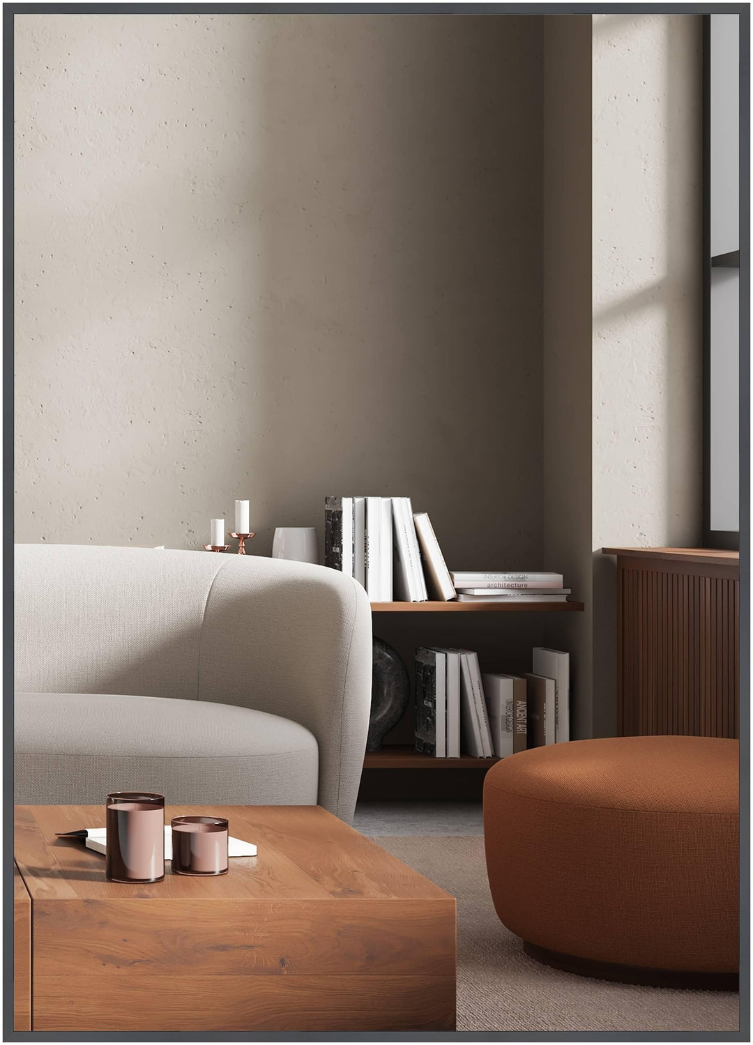 nielsen HOME Wandspiegel Alpha, Grau, Aluminium, ca. 50x70 cm Grau 50 x 70 cm, Grau 50 x 70 cm