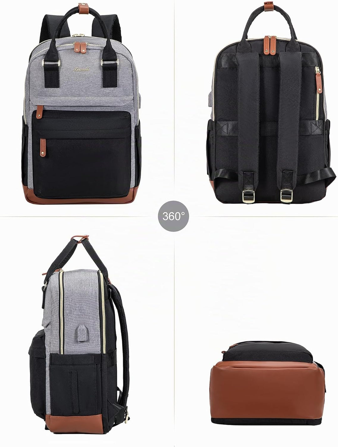 LOVEVOOK Schulrucksack Teenager Mädchen, Schultasche Arbeitstasche Damen Herren mit 15,6 Zoll Laptop