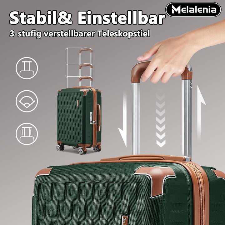 Melalenia Kofferset 7tlg Hartschale Leicht mit 4 Rollen und TSA-Schloss Der Gepäcksets Enthält 1 Kos