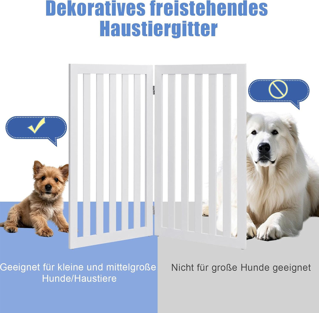 SOARS Absperrgitter Hund, faltbar & freistehend Hundegitter, Schutzgitter für Tür & Treppe, Türschut