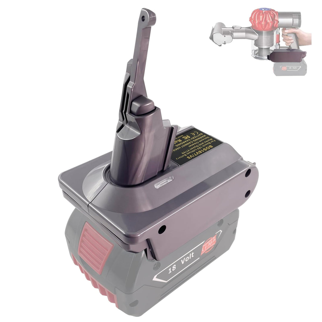 BTRUI für Dyson V7 Adapter für Bosch Professional 18V System Akku, für Dyson V7 Animal Fluffy Motorh