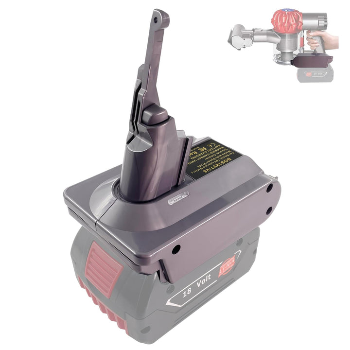 BTRUI für Dyson V7 Adapter für Bosch Professional 18V System Akku, für Dyson V7 Animal Fluffy Motorh