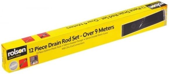 Rolson 60967 Rohrreinigungsschlauch-Set mit Zubehör, 12 Teile
