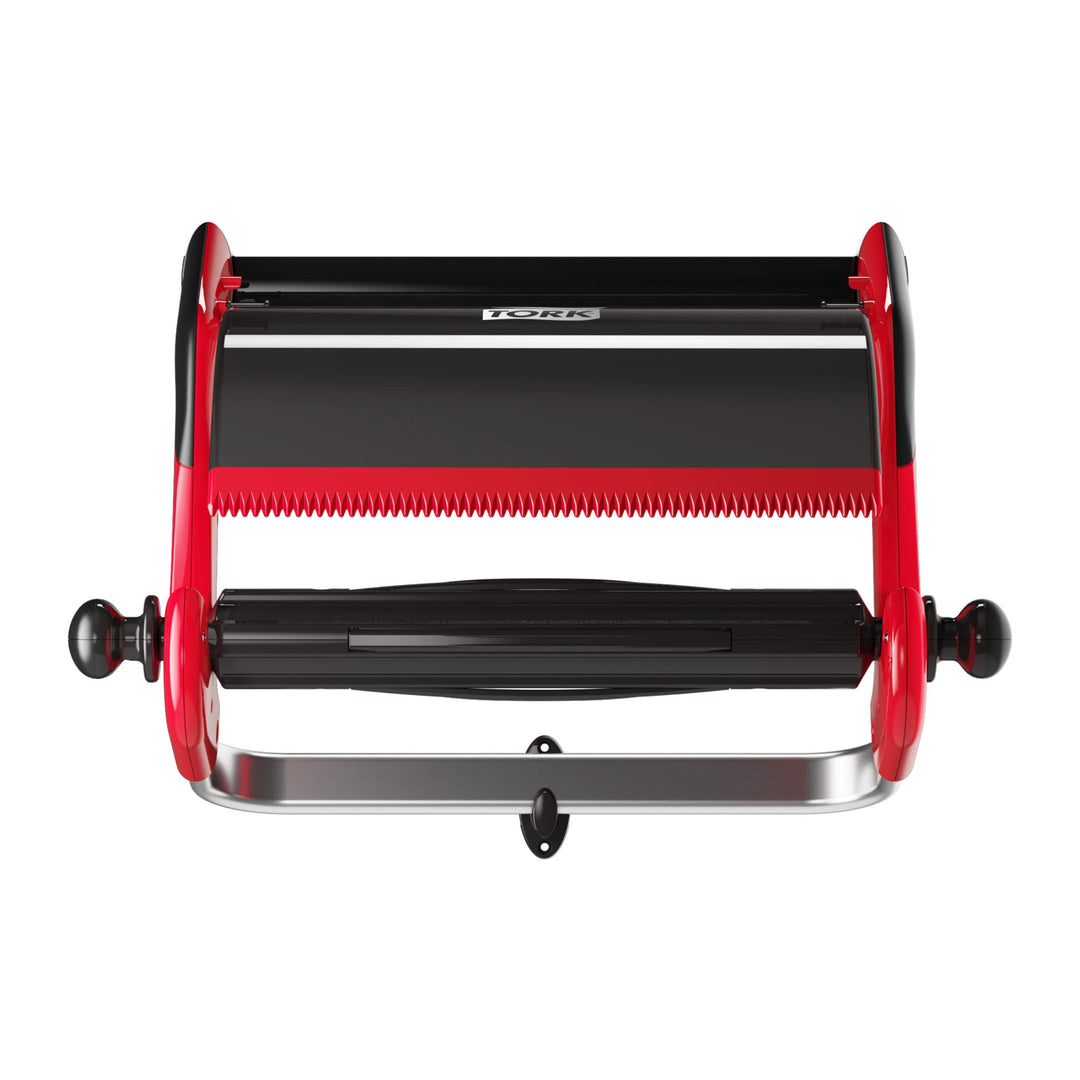 Tork 652108 Wandhalter in Rot Schwarz / Papierrollenhalter für Tork W1 Papierwischtücher im Performa