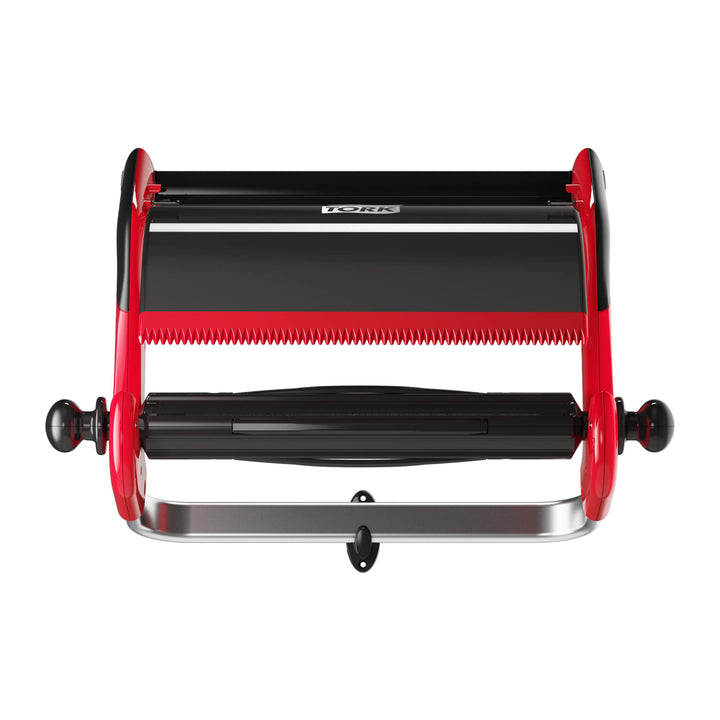 Tork 652108 Wandhalter in Rot Schwarz / Papierrollenhalter für Tork W1 Papierwischtücher im Performa